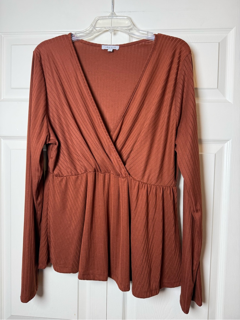 White birch‎ rust orange wrap top